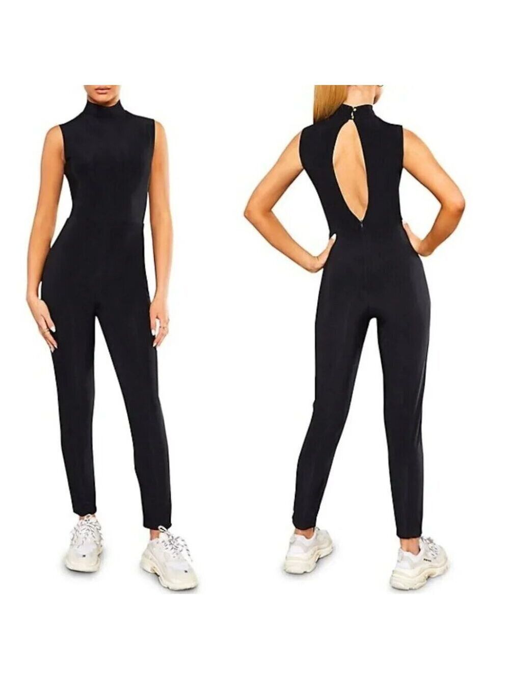 NWT Club L High Neck Sleeveless Jumpsuit, in Black size 2